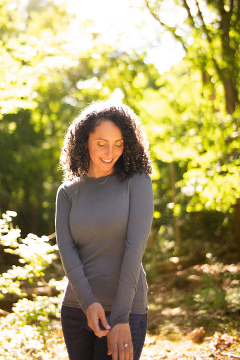 Women's Organic Merino Wool Jewel Neck Sweater – Manufactured in USA Ramblers Way  Womens Tops