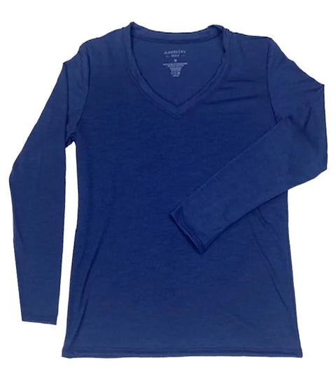 Women's Organic Merino Wool V-Neck Long Sleeve Shirt – Soft Breathable Layer | Manufactured in USA Ramblers Way  Womens Tops