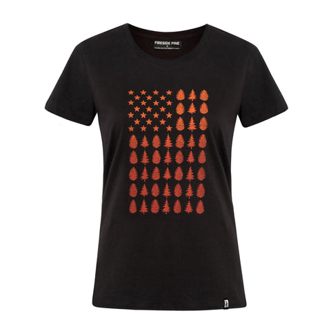 Women's Pine Cone Graphic Shirt – Lightweight Tri-Blend Top | Made in USA Fireside Pine  Women's Shirt