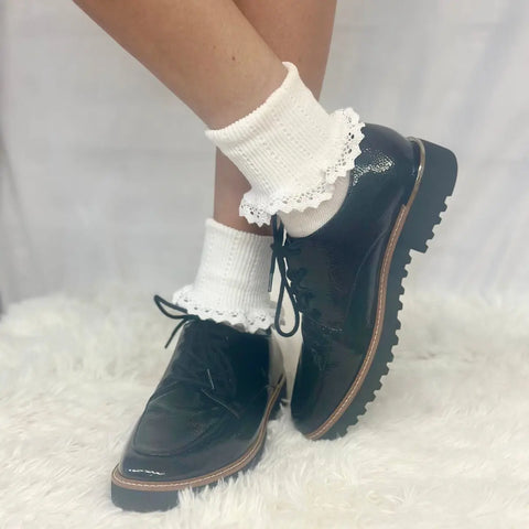 Women’s White Lace Trim Ankle Socks – Breathable Cotton Comfort | Made in USA Catherine Cole  socks