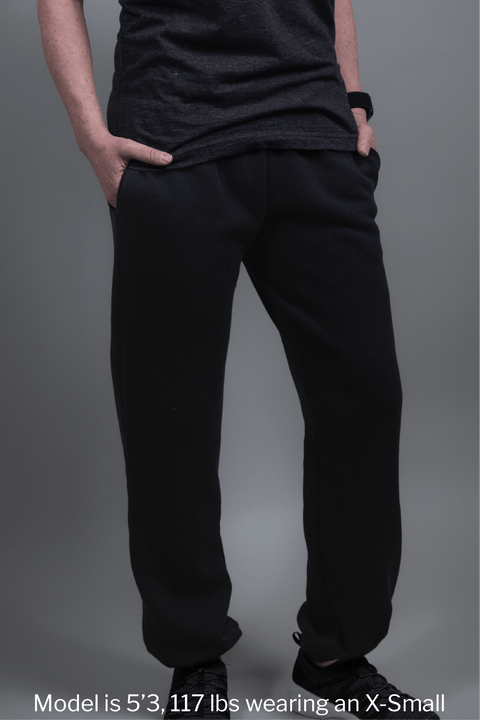 Relaxed Fit Black Fleece Sweatpants – Soft Cotton Blend | Made in USA Proudly USA  Fleece
