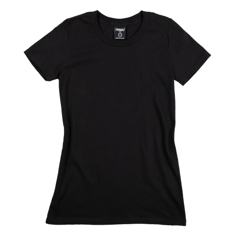 Women's Black Cotton Crewneck T-Shirt – Soft Combed Ring-Spun Fabric | Made in USA Proudly USA  T-shirt