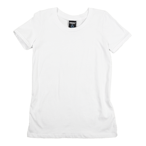 Women's White Combed Cotton Crewneck T-Shirt – Soft Lightweight Tee | Made in USA Proudly USA  T-shirt