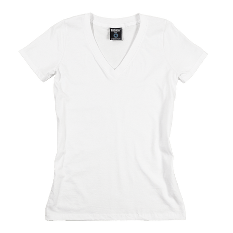 Women's Soft Cotton V-Neck T-Shirt – Breathable White Tee | Made in USA Proudly USA  T-shirt