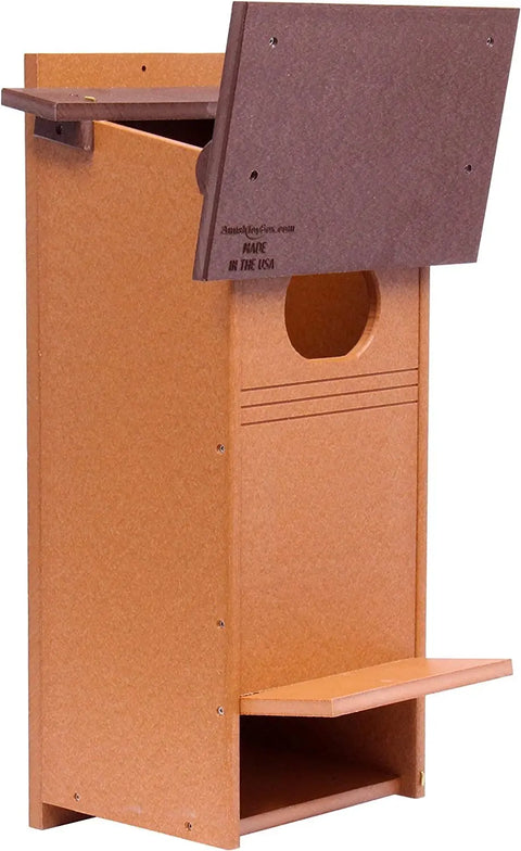 Wood Duck Nesting Box – UV-Resistant Poly Lumber Bird House | Handmade in USA Amish Toy Box  Bird House