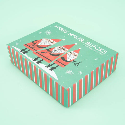 Wooden Christmas Blocks Set – 3.5 Inch Musician Santa & Ho Ho Ho Alphabet Toys | Made in USA Uncle Goose  Sentiments
