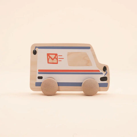 Wooden Mail Truck Push Toy – 4.5 Inch Handmade Play Vehicle for Kids Age 3+ | Uncle Goose Made in USA Uncle Goose  Rollers