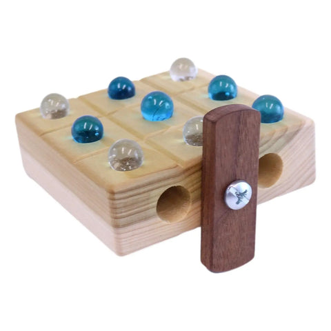 Wooden Marble Tic Tac Toe Game – 4 Inch Hardwood Board with Storage | Made in USA by Amish Artisans Amish Toy Box  Wooden Toys