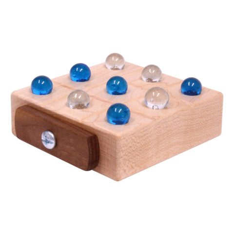 Wooden Marble Tic Tac Toe Game – 4 Inch Hardwood Board with Storage | Made in USA by Amish Artisans Amish Toy Box  Wooden Toys