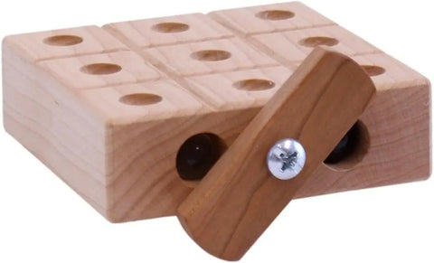Wooden Marble Tic Tac Toe Game – 4 Inch Hardwood Board with Storage | Made in USA by Amish Artisans Amish Toy Box  Wooden Toys