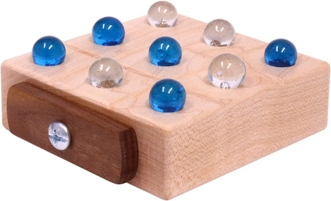Wooden Marble Tic Tac Toe Game – 4 Inch Hardwood Board with Storage | Made in USA by Amish Artisans Amish Toy Box  Wooden Toys