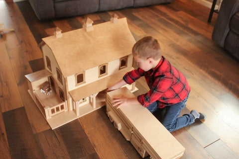 Wooden Pennsylvania Bank Barn Toy – Two-Story Heirloom Playhouse | Handcrafted in USA Amish Toy Box  Toy