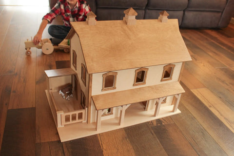Wooden Pennsylvania Bank Barn Toy – Two-Story Heirloom Playhouse | Handcrafted in USA Amish Toy Box  Toy