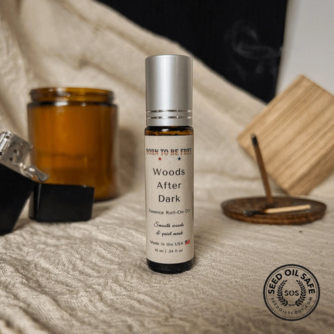 Woods After Dark Essence Roll-On Oil 10 ml – Organic Essential Oils Blend for Skin Care | Made in USA Born to be Free  Essence Roll-On Oil