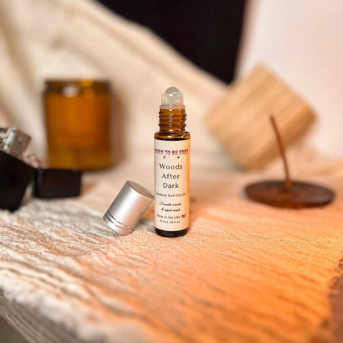 Woods After Dark Essence Roll-On Oil 10 ml – Organic Essential Oils Blend for Skin Care | Made in USA Born to be Free  Essence Roll-On Oil