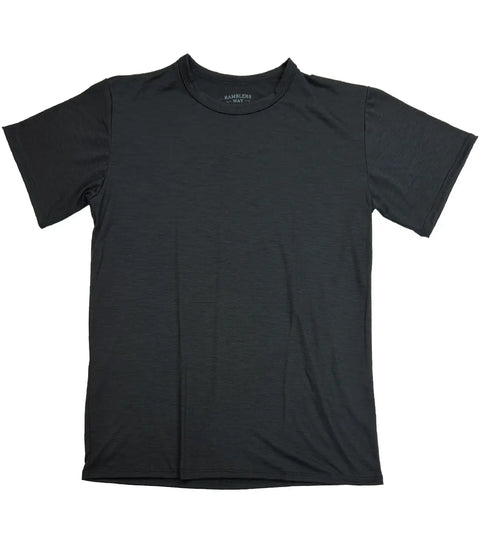 Wool Crew Neck SS RamblersWay  Mens Tops 70.00 Black / Small
