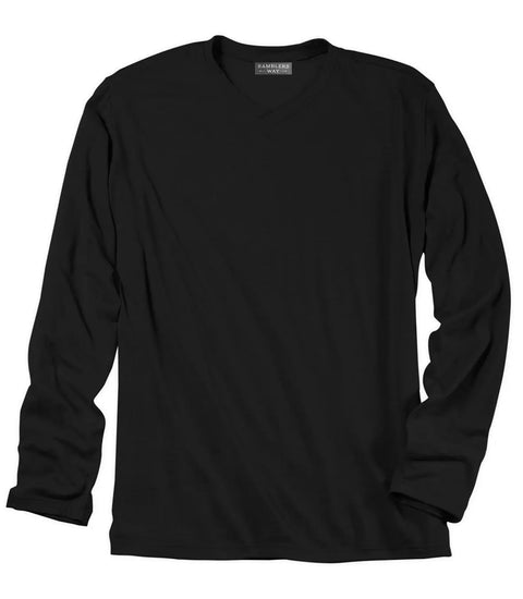 Wool Cross Neck LS RamblersWay  Mens Tops 85.00 Black / XX-Large