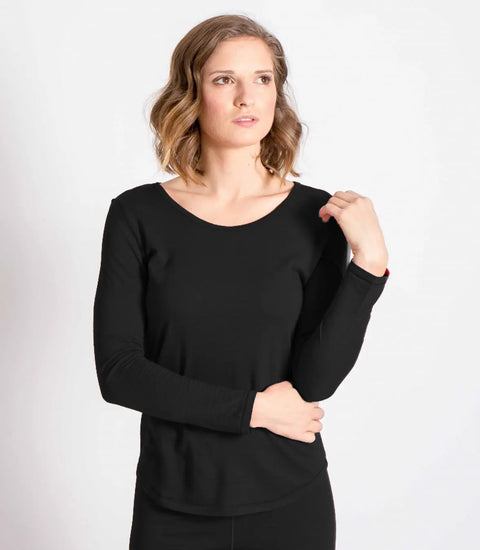 Wool Scoop Neck RamblersWay  Womens Tops 85.00 Black / X-Large