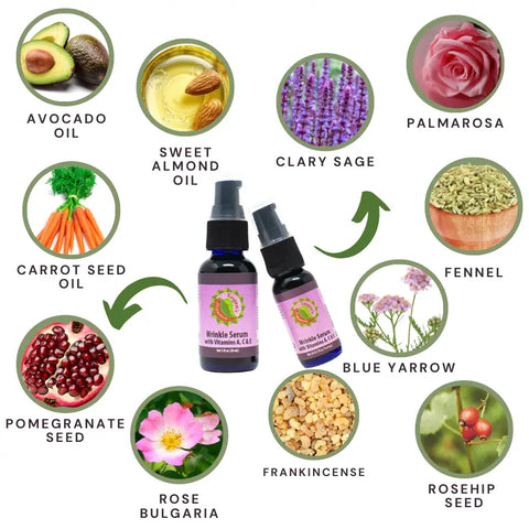 Wrinkle Repair Facial Serum With Vitamins A C E – 1 Fl Oz | Made in USA Taspen's Organics  Facial Care