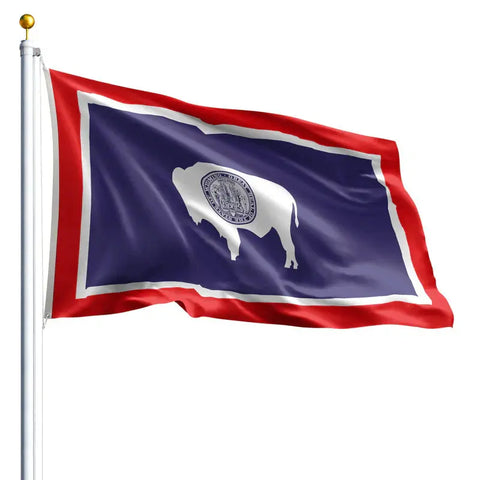 Wyoming State Flag – UV-Resistant Outdoor Nylon – Durable Patriotic Banner | Made in USA Freedom Flag and Pole 