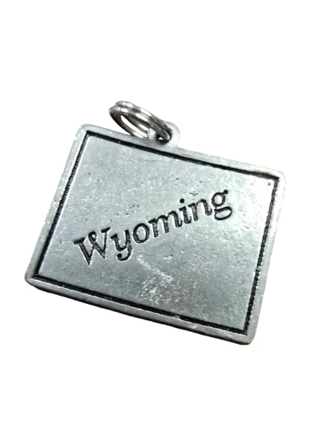 Wyoming State Pewter Charm – 1.75 Inch Travel Jewelry Accessory | Handmade in USA Durable Gift Michelle Marie Boutique  Charms and pendants