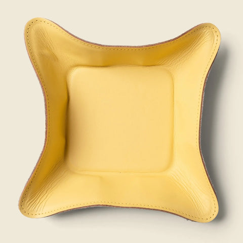 Yellow Leather Travel Valet Tray 8 Inch – Full Grain | Handmade in USA CASUPO  Small Leather Goods