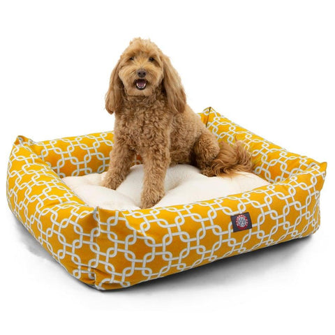 Links Luxe Bagel Pet Bed – Custom Embroidered Comfort | Made in USA Majestic Pet 