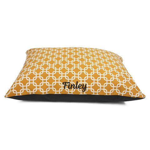 Personalized Links Dog Bed – Durable Poly-Cotton Cushion | Made in USA Majestic Pet 