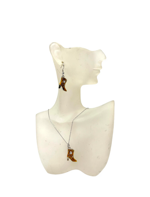 Yellow Rainboot Charm Jewelry Set – Hand-Painted Earrings and Necklace 18 Inch Chain | Michelle Marie Boutique Made in USA Michelle Marie Boutique  Jewelry Sets