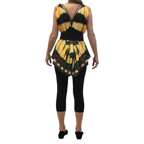 Yellow Swallowtail Butterfly Print Tunic – Sustainable Recycled Fabric | Made in USA Spiritex | Sustainable Apparel  Women's Butterfly Collection