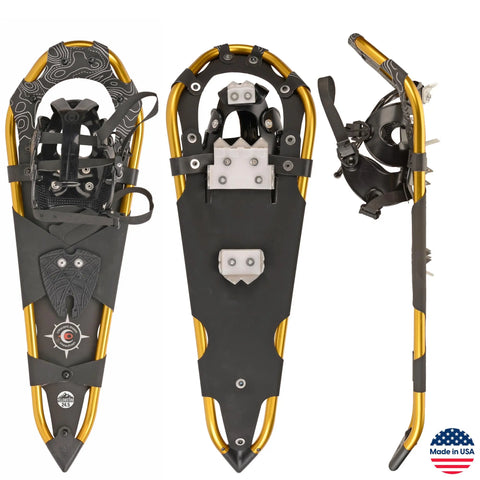 Yellowstone 24.5 Inch Ultra Lightweight Trail Yellow Snowshoes | Made in USA Crescent Moon  item