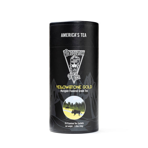 Yellowstone Gold Marigold Citrus Green Tea – 20 Tea Sachets | Made in USA Sasquatch Tea Co  Tea