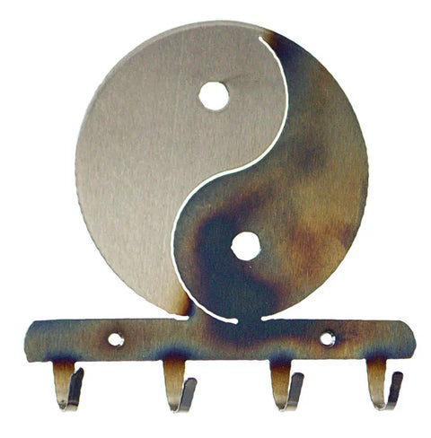 Yin Yang Metal Key Holder – Handcrafted Wall Mount Organizer | Made in USA for Entryway Balance and Style Knights Home Decor  item