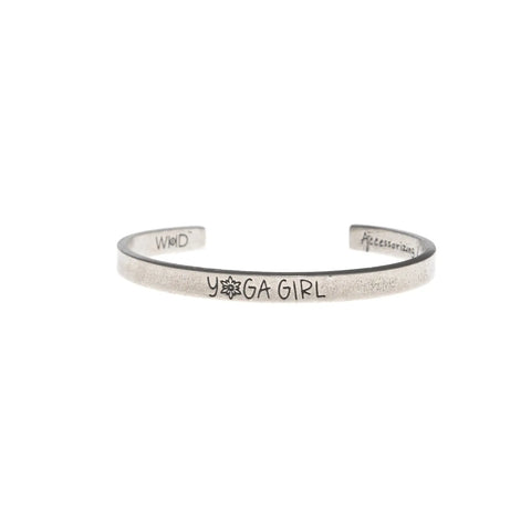 Yoga Girl Inspirational Quotable Cuff Bracelet – Handcrafted Recycled Pewter | Made in USA Whitney Howard Designs  Cuff Bracelets
