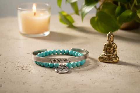 Yoga Girl Inspirational Quotable Cuff Bracelet – Handcrafted Recycled Pewter | Made in USA Whitney Howard Designs  Cuff Bracelets
