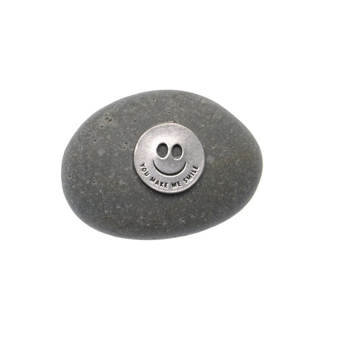 You Make Me Smile Meditation Stone – Handcrafted River Rock Keepsake | Uplifting Gratitude Gift Made in USA Whitney Howard Designs  Meditation Stones