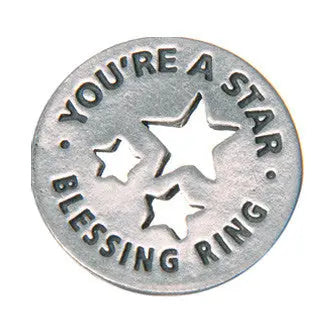You're a Star Pewter Blessing Ring Charm 1 Inch – Handcrafted Inspirational Token | Made in USA Whitney Howard Designs  Blessing Ring