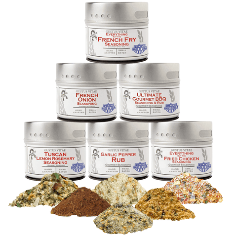 Air Fryer Gourmet Seasoning Set – Six Artisanal Spice Blends | Made in USA Gustus Vitae  Collections & Gift Sets
