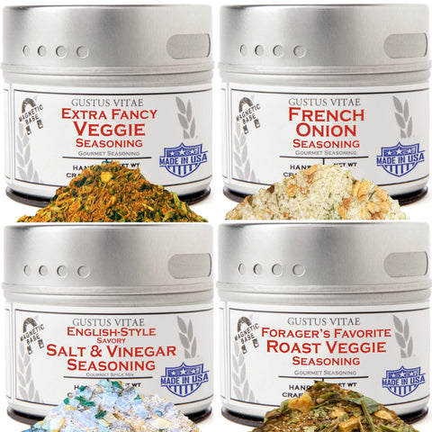 Air Fryer Veggie Seasoning Set – Gourmet Artisanal Spice Blends Four Pack | Made in USA Gustus Vitae  Collections & Gift Sets