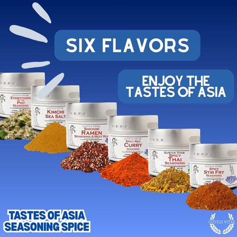 Asian Seasonings Gift Set – Artisanal Gourmet Spice Blends Six Pack | Made in USA Gustus Vitae  Collections & Gift Sets