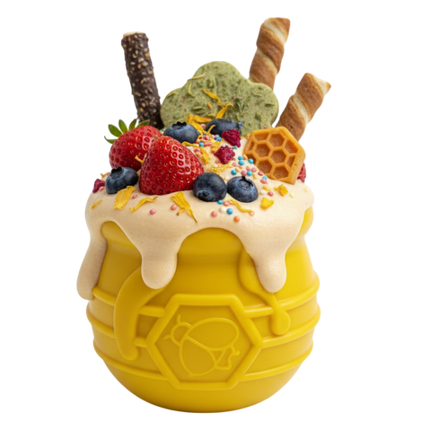 Durable PUP-X Rubber Treat Dispenser Toy – Honey Pot Design | Made in USA SodaPup  Rubber Dog Toys
