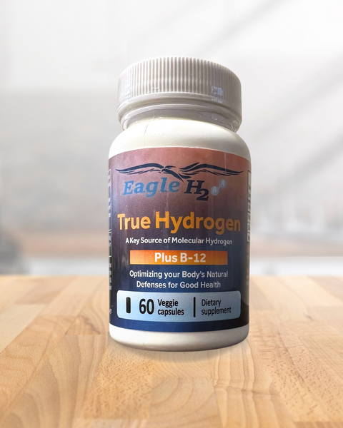 True Hydrogen Plus B12 Dietary Supplement – 60 Veggie Capsules | Made in USA Eagle H2 