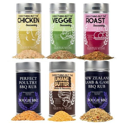 Premium Chicken Seasoning Set – 6 Large Handcrafted Spice Tins for Poultry & Veggies | Made in USA