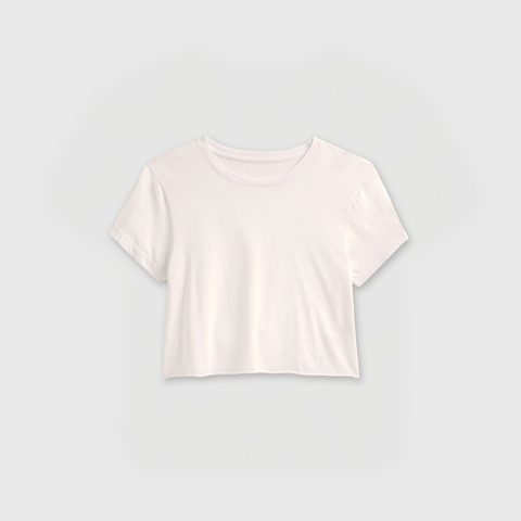 Women’s Cropped Rocker T-Shirt Cotton Vintage Style – Made in Los Angeles USA US Standard Apparel  SS SIDE SEAM TEE