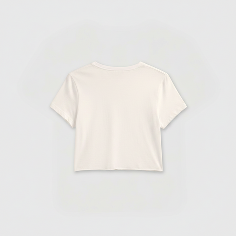Women’s Cropped Rocker T-Shirt Cotton Vintage Style – Made in Los Angeles USA US Standard Apparel  SS SIDE SEAM TEE