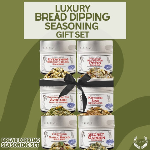 Gustus Vitae Bread Dipping Seasoning Variety Pack – 6 Gourmet Flavors | Made in USA Gustus Vitae  Collections & Gift Sets