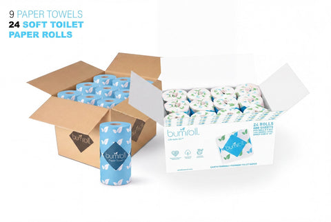 Bumroll Eco-Friendly Toilet Paper – 12 Rolls 400 Sheets 2-Ply | Made in USA Bumroll 