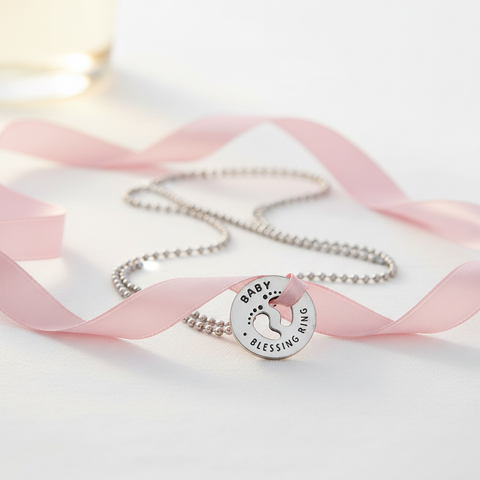 Handcrafted Baby Blessing Ring Charm – Recycled Pewter Token for Baby Shower Gifts | Made in USA Whitney Howard Designs  Blessing Ring