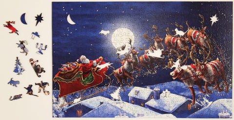 Santa's Sleigh, Wooden Puzzle, 461 Pcs Perplexing Puzzles  Jigsaw Puzzles