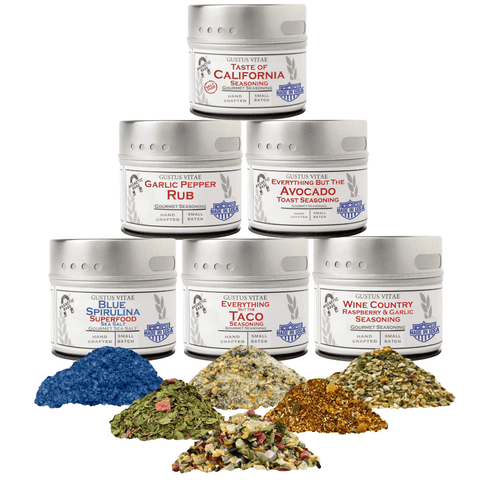 California Seasonings Gift Set – Artisanal Spice Blends Six Pack | Made in USA Gustus Vitae  Collections & Gift Sets